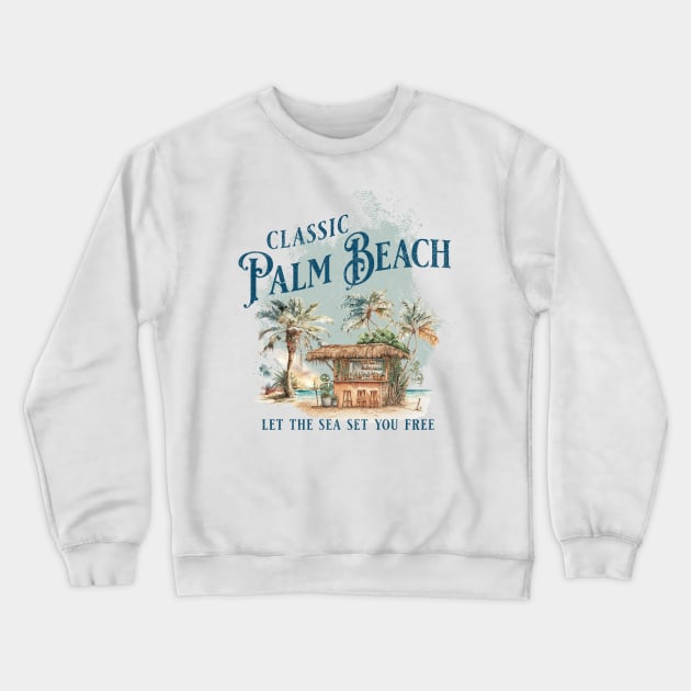 Palm Beach Classic Crewneck Sweatshirt by CashArtDesigns